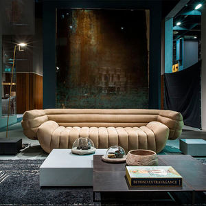 <span class=keywords><strong>Canapé</strong></span> en cuir de vachette moderne en tissu <span class=keywords><strong>nubuck</strong></span>, design italien élégant, mobilier de salon de luxe - Product Image 3