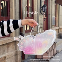 Boîte à gâteau papillon rose originale Duoman pour la fête des mères, décoration alimentaire avec carte insérée transparente