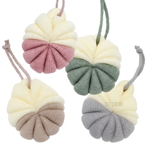 PE lưới chăm sóc cơ thể tùy chỉnh màu sắc bí ngô đèn lồng hình dạng bé hoa tắm tắm bóng miếng bọt biển - Product Image 2