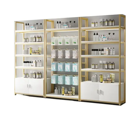 Cosmetic Shop Beauty Salon Display Cabinet Maternal And Infant Products Sample Iron Wooden Display Stand