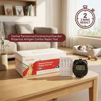 Kit de test rapide 4-en-1 pour chiens GI : Cassette de diagnostic combinée antigénique CPV CCV GIA CRV pour usage en clinique vétérinaire