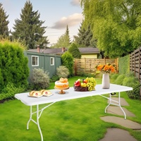 Table pliante légère en plastique gris THD, design moderne, populaire pour le camping, les barbecues, les banquets, les écoles, les parcs, les repas, les hôpitaux