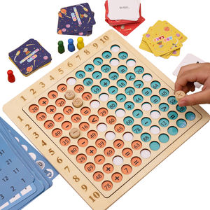 Jeu de cartes éducatif en bois pour enfants, apprentissage des chiffres, jeu <span class=keywords><strong>interactif</strong></span> parent-enfant, jeux de société 5-10 ans - Product Image 2