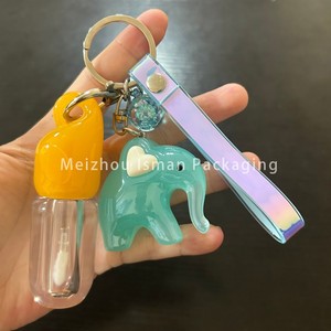 ISMAN Flacon de brillant à lèvres personnalisé en forme d'éléphant, 2,5 ml, en plastique, vide, avec pendentif porte-clés, pour enfants, <span class=keywords><strong>tube</strong></span> d'emballage pour maquillage et teinte à lèvres - Product Image 2