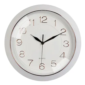 cheap wholesale glass surface plastic wall clock silent work living room bedroom quartz wall clock