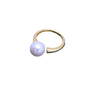 Women's S925 Silver <b>Ring</b> Holder with Large 10-11mm Freshwater White Round <b>Pearl</b> Strong Light and Fine Flaws Open Design - Product Image 5