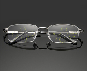 Gafas de Lectura Multifocales de Titanio, Anti-Luz Azul, Protección UV, Bifocales Progresivas, Media Montura para Hombres <span class=keywords><strong>y</strong></span> Mujeres con Presbicia - Product Image 5