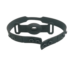 Prix usine de haute qualité rouge noir Silicone + cuir balle gag bouche balle BDSM Bondage lèvres anneau ouvert Gag balle jouets sexe adulte - Product Image 5