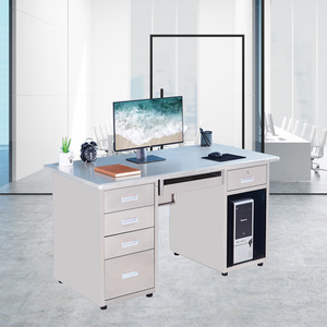 Stainless Steel Computer <b>Desk</b> With Drawers And Cabinet Office <b>Study</b> <b>Desk</b> Ows 00400 - Product Image 3