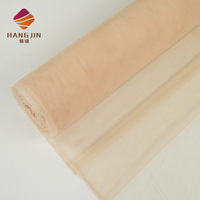 Rollo de Tela de Tul de Nailon Suave al Por Mayor del Fabricante, 160 cm de Ancho, Color Amarillo Champán 6420, Tela de Tul Bordada para Vestidos de Novia