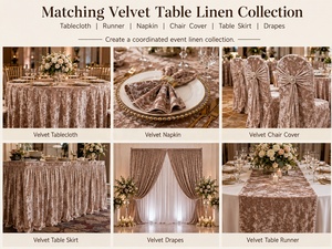 Wholesale High Quality 120" Navy Blue <strong>Green</strong> Crushed Velvet Round <strong>Tablecloth</strong> for Dining Wedding Party Events Decoration - Product Image 6