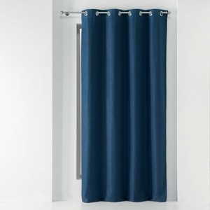 Rideau à œillets en chambray bleu 135x280cm - Product Image 1