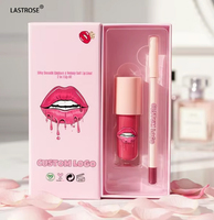 Ensemble de gloss à lèvres brillant et de crayon à lèvres de marque privée de luxe, fournisseur d'huile à lèvres vegan, kit de crayon à lèvres volumateur