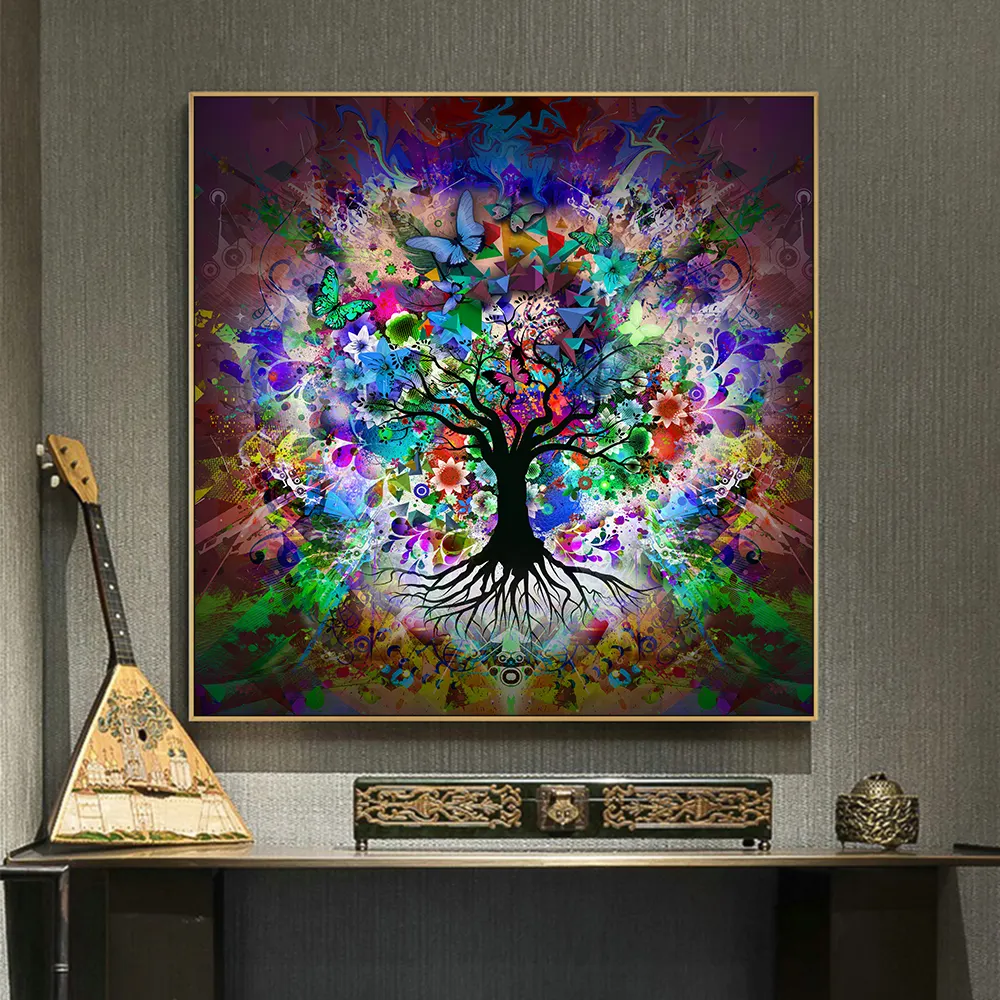 Tree Of Life Landscape Wall Art Canvas Poster And Prints Abstract Prints Painting