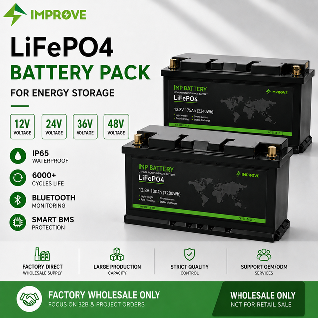 Wholesale 12V LiFePO4 Battery 24V 36V 48V 100Ah Lithium Battery Bluetooth Smart BMS IP65 OEM ODM for Solar RV Marine Golf Cart