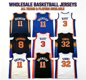 Parche Bordado para Hombre 2026 OG Anunoby # Camiseta de Baloncesto Retro de los 8 Jugadores: Jalen Brunson, Josh Hart, Anthony Towns, Patrick <span class=keywords><strong>Ewing</strong></span> - Product Image 1