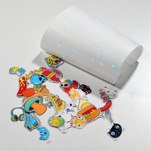 ผู้ผลิตฟิล์มโฮโลแกรมไวนิลแบบพิมพ์ได้ ฟิล์มโฮโลแกรมลายกระจกแตกแบบใส ม้วนกระดาษสติกเกอร์สำหรับเครื่องพิมพ์อิงค์เจ็ท - Product Image 3