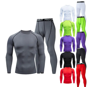 Set di Compressione da Allenamento per Uomo, <span class=keywords><strong>Maglia</strong></span> a Maniche Lunghe <span class=keywords><strong>e</strong></span> <span class=keywords><strong>Pantaloni</strong></span>, Intimo Termico, Strato Base Atletico - Product Image 1