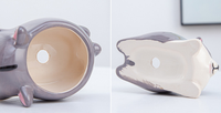 Ensemble de mini-pots de fleurs en céramique émaillée pour plantes succulentes, motif animal mignon de dessin animé, pour décoration intérieure et jardinage à domicile