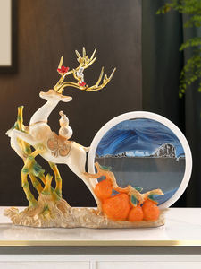 Nouvelle sculpture créative de style chinois en sable mouvant, horloge de sable artistique en résine époxy, objet de collection pour la maison - Product Image 2