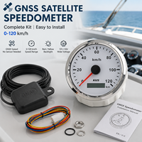 Compteur de vitesse KUS GNSS 0-120 km/h, cadran blanc, jauge de vitesse GPS 85 mm 12V 24V pour bateau, yacht, camping-car, caravane