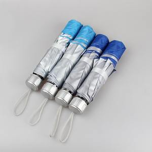 Promotion Usine : <span class=keywords><strong>Parapluie</strong></span> Créatif Minimaliste à Trois Plis <span class=keywords><strong>Inversé</strong></span>, Tige Argentée, Caoutchouc, Protection Solaire UPF>50, Imperméable - Product Image 1