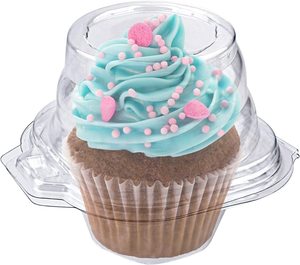 Caja desechable para cupcakes individual, Soporte transparente para cupcakes, caja de plástico para pasteles para fiesta de boda, baby shower, cúpula transparente para cupcakes - Product Image 2