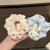 Nouvelle Élastique à Cheveux Faite Main en Tissu à Pois Mignons pour Lapin, Haute Élasticité, avec Lunettes, Style Cœur Doux, pour Queue de Cheval