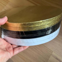 Plateaux ronds pour gâteaux en or de 1/2 pouce, plateaux à gâteaux robustes, diamètre 10 pouces