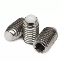Vis de réglage à ressort à bille en acier inoxydable 1/4-20 3/8-16 M3 M4 M5 M6 M8 avec embout hexagonal, finition zinguée, vis de réglage à bille en nylon POM