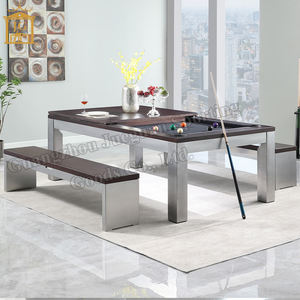 Fusion Tables Mesa de billar de 7 'de acero recubierto de polvo a la venta Mesa de billar de comedor de acero inoxidable cepillado <span class=keywords><strong>en</strong></span> línea - Product Image 4