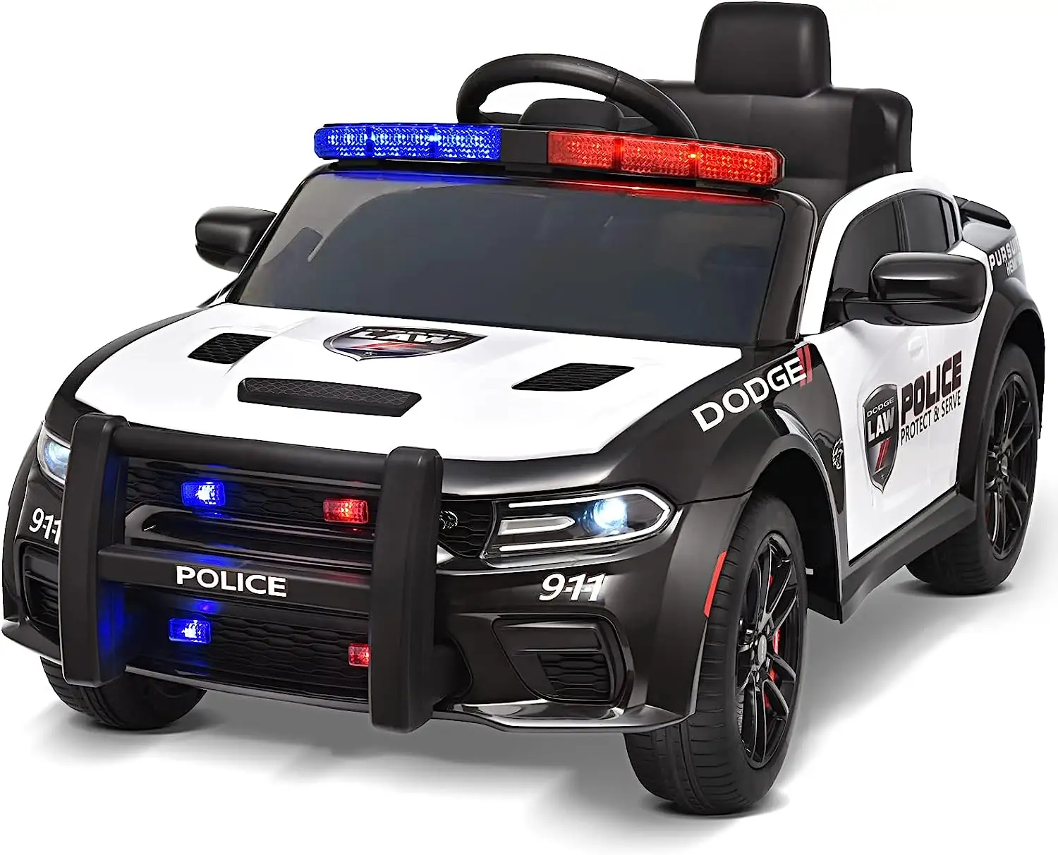 Dalisi, nuevo coche de policía Dodge para niños con licencia, coche de juguete con Control remoto eléctrico de 12V para que conduzcan los niños