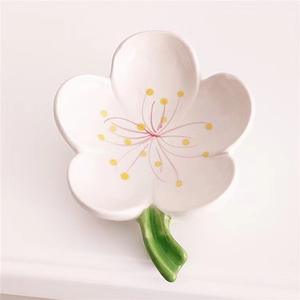 Haute qualité mignon fleur forme porte-savon en céramique auto-vidage barre porte-savon plateau pour évier de cuisine salle de bain baignoire - Product Image 5