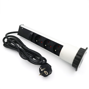 Prise de courant escamotable encastrée en aluminium pour bureau Jiaxin avec 3 prises non-terrestres, prise UK/EU - Product Image 2