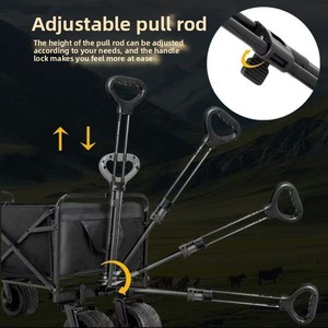 Cross-border Foreign Trade Spot Camping Cart Outdoor Portable <b>Trolley</b> Camp Car <b>Foldable</b> Picnic Off-road Wheel Double-Layer - Product Image 1