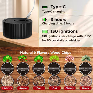 Kit de Ahumador de Whisky Eléctrico Recargable con Carga USB y 6 Sabores de Virutas de Madera, Regalos de Cumpleaños de Whisky Bourbon para Hombres - Product Image 5
