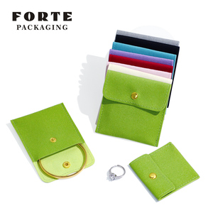 FORTE <b>Small</b> <b>Lock</b> Buckle Jewelry Bags Pouch Jewelry Packaging Custom logo Microfiber Jewelry Pouch - Product Image 3