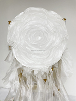 Carry Big Flower Chaise de mariage à volants Ceintures de fête Couverture de chaise Spandex Romantique Organza Ceintures de chaise de mariage