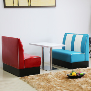 Asiento de cabina de <span class=keywords><strong>restaurante</strong></span> con respaldo en forma de V, estilo Retro americano de los 50, vinilo rojo <span class=keywords><strong>y</strong></span> <span class=keywords><strong>blanco</strong></span> - Product Image 4