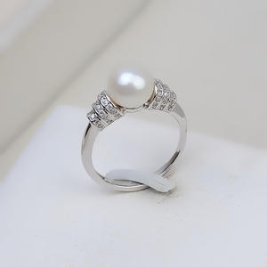 Handmade DIY S925 Silver Opening <b>Ring</b> Female Living 7-8 Pearl Hollow Holder Gold Plated <b>Adjustable</b> <b>Size</b> Accessory Trendy Tide 71 - Product Image 1
