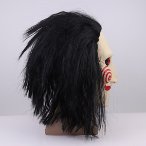 Máscara de Látex de Saw <span class=keywords><strong>Man</strong></span> para <span class=keywords><strong>Cosplay</strong></span> con Temática de Película de Halloween, Máscara de Terror con Cadena para Bromas de Halloween - Product Image 4