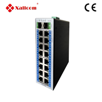 Commutateur Ethernet industriel non géré Xallcom 16 ports 10/100/1000M cuivre 2 Gigabit SFP