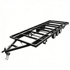 Châssis ouvert robuste pour remorque utilitaire à triple essieu en acier Q235, capacité <span class=keywords><strong>de</strong></span> charge <span class=keywords><strong>de</strong></span> 4500 kg, pour le transport <span class=keywords><strong>d</strong></span>'équipements <span class=keywords><strong>de</strong></span> fret personnalisés - Product Image 3