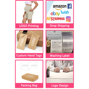 LOGO personnalisé <span class=keywords><strong>Fitness</strong></span> taille haute, pantalon amincissant de grossesse pour femmes enceintes, Leggings avec poches, vente en gros - Product Image 6