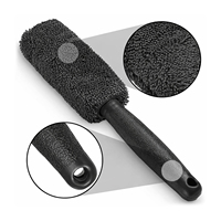 Brosse de nettoyage de roues de voiture en microfibre premium, kit de nettoyage de jantes et pneus à poils doux, fournitures de detailing personnalisées