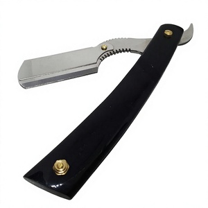 Rasoir droit IKZARSA I-BWR-01, lame en acier inoxydable, lame unique, manche en corne de buffle noir, pour hommes, barbier, extérieur, hôtel - Product Image 3