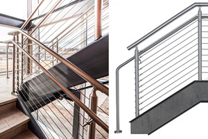 Système de garde-corps en câble d'acier inoxydable 304 avec main courante, finition brossée miroir noir sur mesure <span class=keywords><strong>pour</strong></span> escalier, terrasse, bureau - Product Image 3