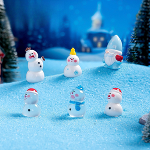 Micro paisaje Navidad <span class=keywords><strong>enano</strong></span> luminoso muñeco de nieve resina pequeño adorno artesanías DIY adorno de nieve Accesorios - Product Image 3
