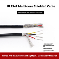 Cable de Conexión Industrial Multiconductores, Conductor de Cobre Estañado, PVC, Capa de Blindaje Completa, Bloqueo de Interferencia, Transferencia de Señal Confiable