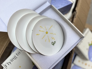 Western-style Dinnerware Set Ceramic Tableware Bone China Shallow Plates Gift <b>Box</b> Personal Use <b>Present</b> Dishwasher Safe - Product Image 3